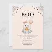 Niedlich Ghost Little Boo Halloween Kinderdusche Einladung (Vorderseite)