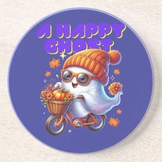 Niedlich Ghost Milk Tee Sandstone Untersetzer (Vorne)