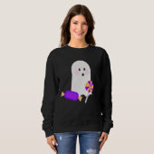 Niedlich Ghost mit Bow Candy Sweatshirt (Vorne ganz)