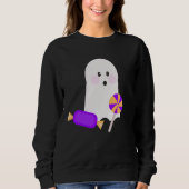 Niedlich Ghost mit Bow Candy Sweatshirt (Vorderseite)