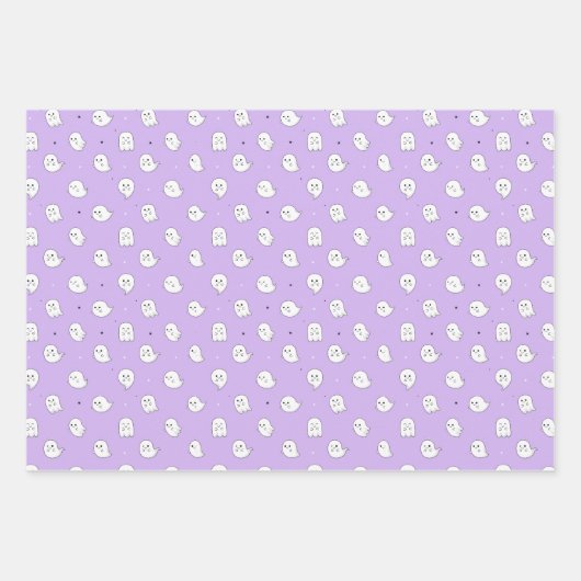 Niedlich Ghost Multi-Farbmuster Geschenkpapier Set (Vorderseite 3)