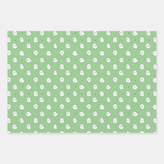 Niedlich Ghost Multi-Farbmuster Geschenkpapier Set (Vorderseite 2)