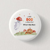 Niedlich Ghost Mushroom Halloween Fall Baby Dusche Button (Vorderseite)