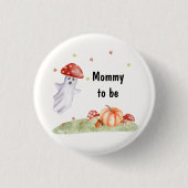 Niedlich Ghost Mushroom Halloween Mommy zu sein Button (Vorderseite)