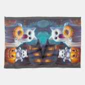 Niedlich Ghost N Kitten, Pumpkin und Donut Geschirrtuch (Horizontal)