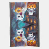 Niedlich Ghost N Kitten, Pumpkin und Donut Geschirrtuch (Vertikal)