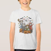 Niedlich Ghost Neon BOO | Spooky Fun Kids Hallowee Tri-Blend Shirt (Vorderseite)