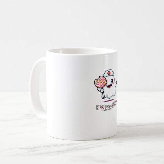 Niedlich Ghost Nurse Boo Boo Crew Halloween Classi Kaffeetasse (Vorderseite Links)