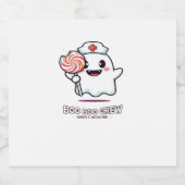 Niedlich Ghost Nurse Boo Boo Crew Halloween Classi Schaumweinetikett (Einzelnes Label)