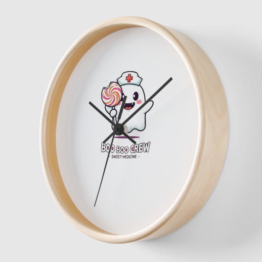 Niedlich Ghost Nurse Boo Boo Crew Halloween Classi Uhr (Winkel)