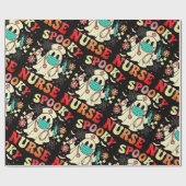 Niedlich Ghost Nurse Halloween Graphic Retro Paste Geschenkpapier (Flach)