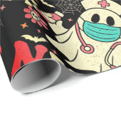 Niedlich Ghost Nurse Halloween Graphic Retro Paste Geschenkpapier (Rolleneckpunkt)