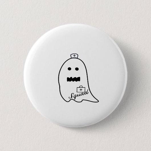 Niedlich Ghost Nurween Handgezeichneter Hospital S Button (Vorderseite)