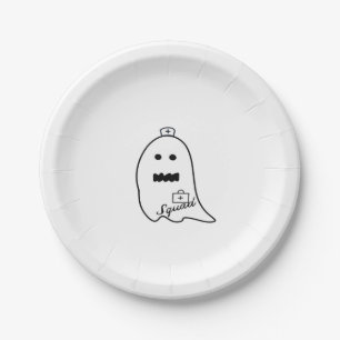 Niedlich Ghost Nurween Handgezeichneter Hospital S Pappteller