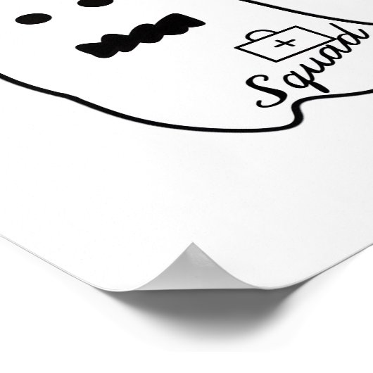 Niedlich Ghost Nurween Handgezeichneter Hospital S Poster (Ecke)