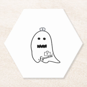 Niedlich Ghost Nurween Handgezeichneter Hospital S Untersetzer