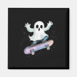 Niedlich Ghost on Skateboard Funny Halloween Skate Magnet