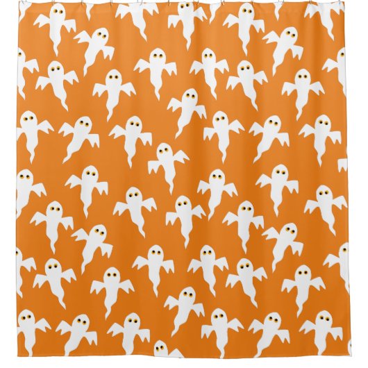 Niedlich Ghost Orange Duschvorhang (Vorderseite)