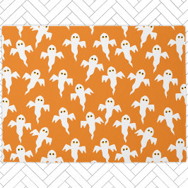Niedlich Ghost Orange Halloween Fußmatte