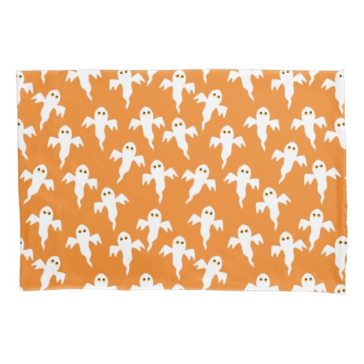 Niedlich Ghost Orange Halloween Kissenbezug (Vorderseite-Links)