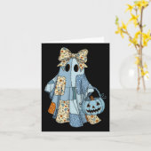 Niedlich Ghost Patchwork Coquette Bow Halloween Co Karte (Gelbe Blume)