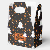 Niedlich Ghost Pattern Halloween Black Gevor Box Geschenkschachtel (Geöffnet)