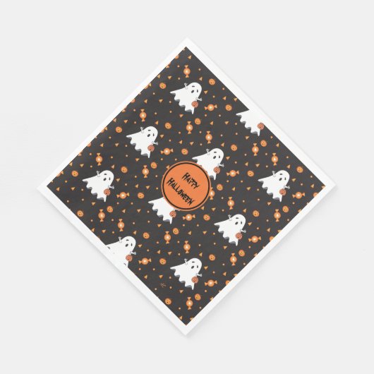 Niedlich Ghost Pattern Halloween Paper Napkins Serviette (Ecke)