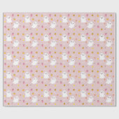 Niedlich Ghost Pattern Halloween Pink Baby Dusche Geschenkpapier (Flach)