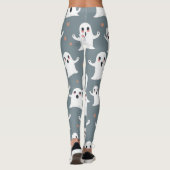 Niedlich Ghost Pattern Halloween Spooky Kawaii Des Leggings (Rückseite)