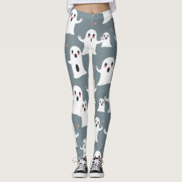 Niedlich Ghost Pattern Halloween Spooky Kawaii Des Leggings