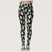 Niedlich Ghost Pattern Halloween Spooky Kawaii Des Leggings (Vorderseite)