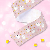 Niedlich Ghost Pattern rosa Halloween Band Satinband