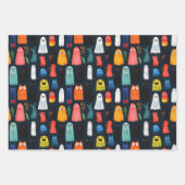 Niedlich Ghost Pattern Wasserfarbenfrohen BlumenHa Geschenkpapier Set (Vorderseite)