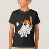 Niedlich Ghost Playing Basetball Funny Halloween T-Shirt (Vorderseite)