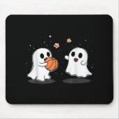 Niedlich Ghost Playing Basketball Witziges Hallowe Mousepad (Vorne)