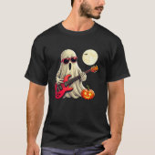 Niedlich Ghost Playing Gitarre Halloween Pumpkin G T-Shirt (Vorderseite)