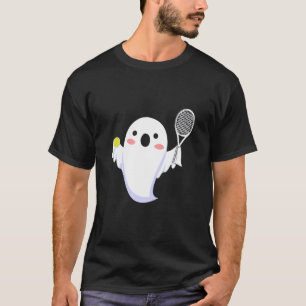 Niedlich Ghost Playing Tennis Halloween Tennis Gho T-Shirt