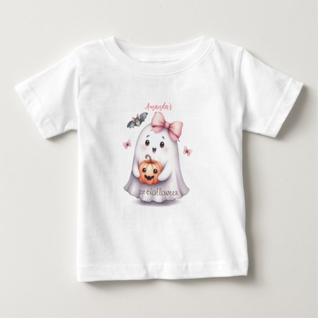 Niedlich Ghost Pumpkin Bat Halloween Baby T-shirt (Vorderseite)