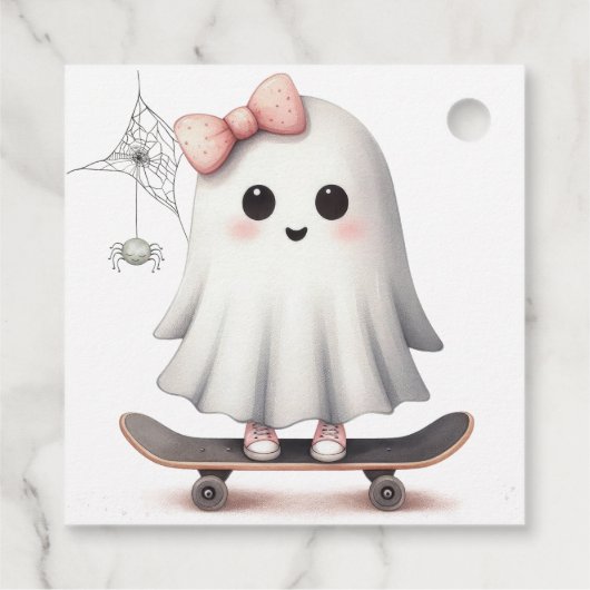 Niedlich Ghost Pumpkin Bat Halloween Geschenkanhänger (Rückseite)