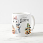 Niedlich Ghost Pumpkin Bat Halloween Kaffeetasse (VorderseiteRechts)