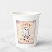 Niedlich Ghost Pumpkin Bat Halloween Pappbecher (Rückseite)