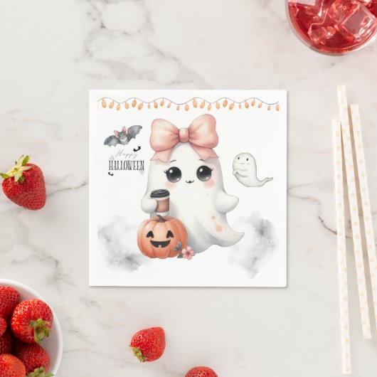 Niedlich Ghost Pumpkin Bat Halloween Serviette (Beispiel)