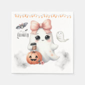 Niedlich Ghost Pumpkin Bat Halloween Serviette (Vorderseite)