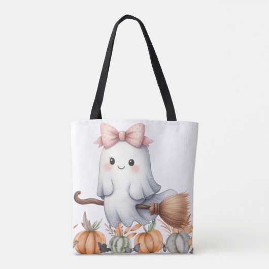 Niedlich Ghost Pumpkin Bat Halloween Tasche (Rückseite)