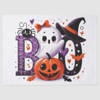 Niedlich Ghost & Pumpkin 'Boo' Halloween Dekoupage Seidenpapier