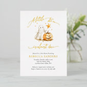 Niedlich Ghost Pumpkin Boo Halloween Kinderdusche Folieneinladung (Stehend vorne)