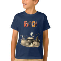 Niedlich Ghost & Pumpkin BOO Kinder Halloween T -