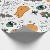 Niedlich Ghost Pumpkin Halloween Doodle Illustrati Geschenkpapier (Ecke)