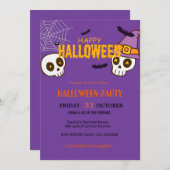 Niedlich Ghost & Pumpkin Halloween Einladung (Vorne/Hinten)