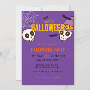 Niedlich Ghost & Pumpkin Halloween Einladung